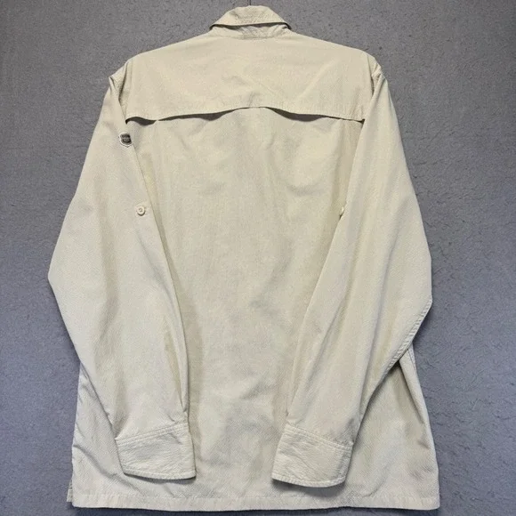 Eddie Bauer Mens Long Sleeve Button Down Shirt Beige Utility Outdoor Size M - Picture 6 of 11